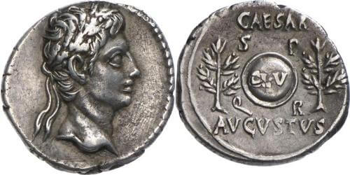Augustus. Denar, 19-18. Münzstätte Nîmes oder irgendwo in Spanien. Aus Auktion Gorny & Mosch 141 (2005), Nr. 248. Augustus. Denar, 19-18. Münzstätte Nîmes oder irgendwo in Spanien. Aus Auktion Gorny & Mosch 141 (2005), Nr. 248.