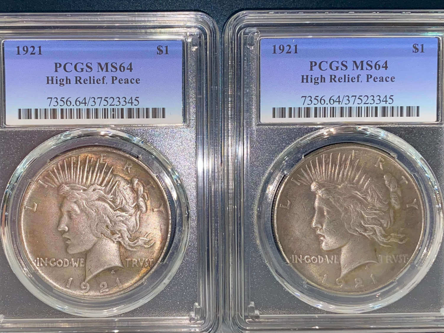 04-Fake Peace dollars same certs