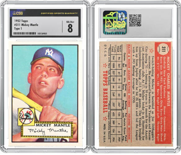 Baseballspieler Mickey Mantle war einer der beliebtesten Spieler der 1950 und 1960er Jahre. Diese Sportkarte mit seinem Porträt war einem Sammler 1.253.185 $ wert. Foto: CCG.
