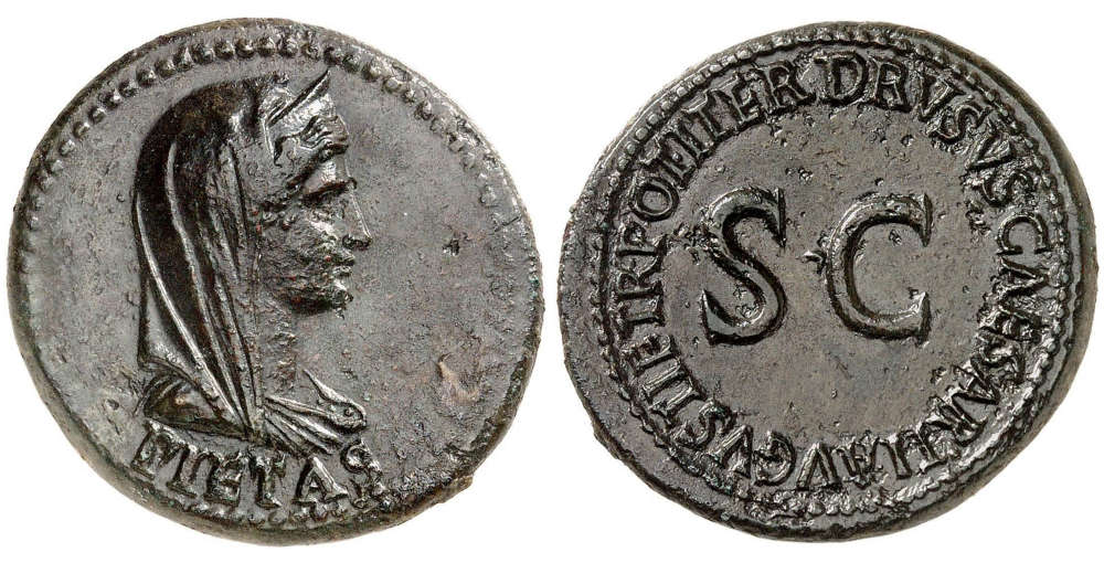 ID QQDQ4: Roman Empire. Livia, 30 BC-AD 29. Dupondius, Rome, 12,72g. Almost uncirculated.