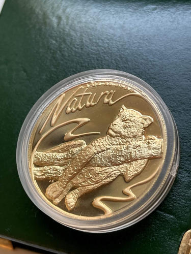 South Africa. Natura Leopard 1998, 1 ounce, gold, Proof. Photo: RareCoin.