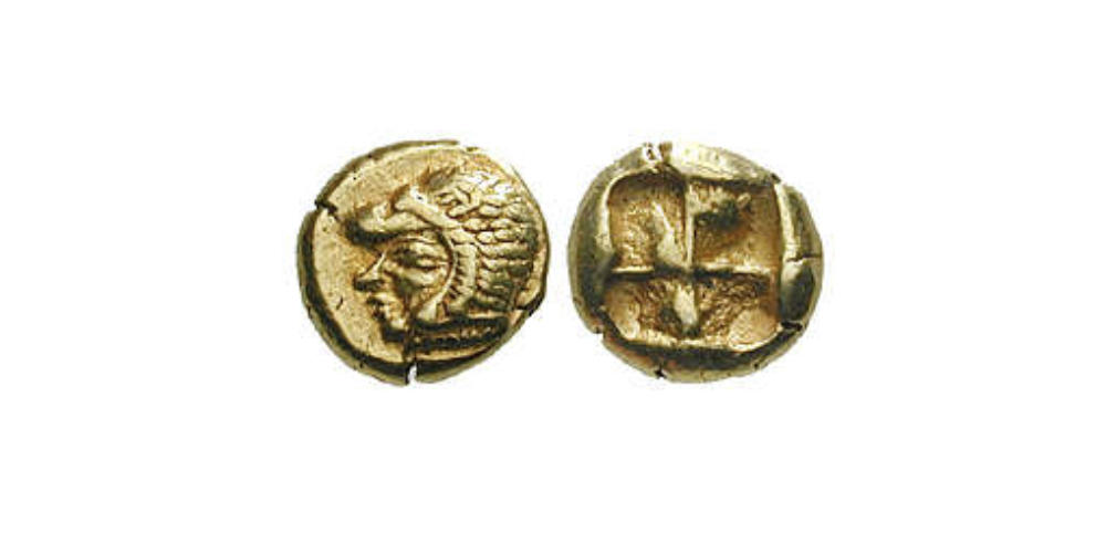 Nr. 91997: Griechen. Ionien, Erythrai. Hekte, ca. 550-500 v. Chr. Detailreiches Portrait des Herakles. Vorzüglich. Verkaufspreis: 2.400 EUR.