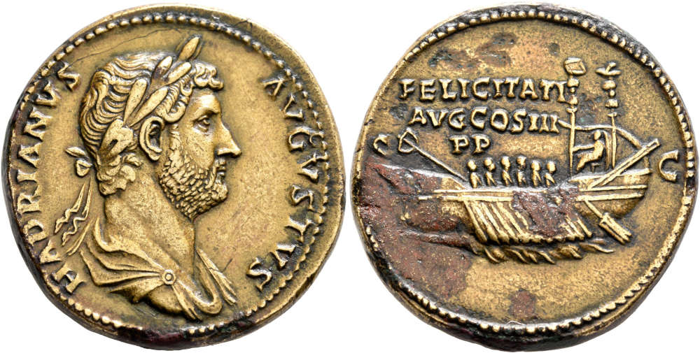 Hadrian, 117-138. Sestertius. Aus Leu Numismatik Webauktion 26 (2023), Nr. 3366.