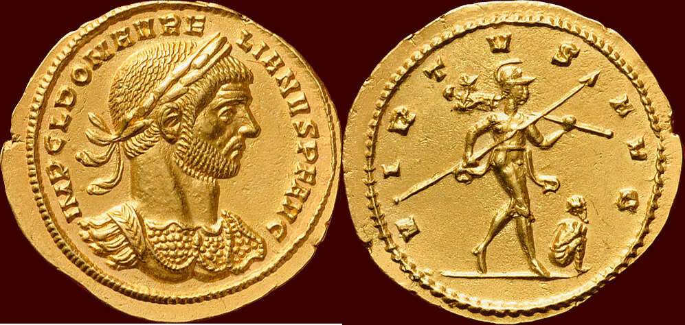 Römische Kaiserzeit. Aurelian (270-275). Aureus, 274-275, Rom. Unzirkuliert-. Munthandel G. Henzen. Verkaufspreis: 29.500 EUR.