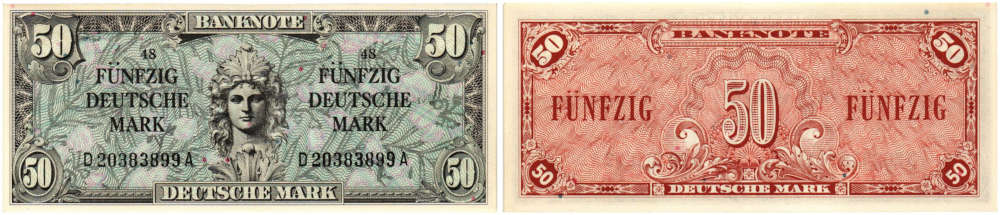 Los 459: Deutschland. 50 Deutsche Mark n.D. I. selten. Taxe: 7.000 EUR.