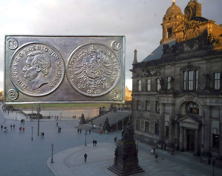 Die Numismatik hat in Dresden eine lange Tradition. Der Numismatische Verein ist ein wichtiger Teil davon. Hintergrundfoto: Museumsfotograf via Wikimedia Commons / CC BY-SA 4.0.