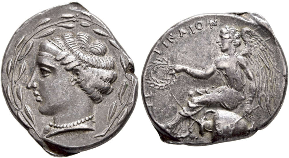 Los 19: Bruttium, Terina. Circa 440-425 v. Chr. AR Didrachme oder Nomos. Schätzung: 7’500 CHF.