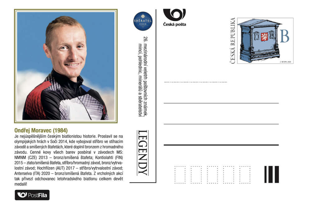 The Czech postal service issued a post card series called “Legends” in collaboration with Sberatel.