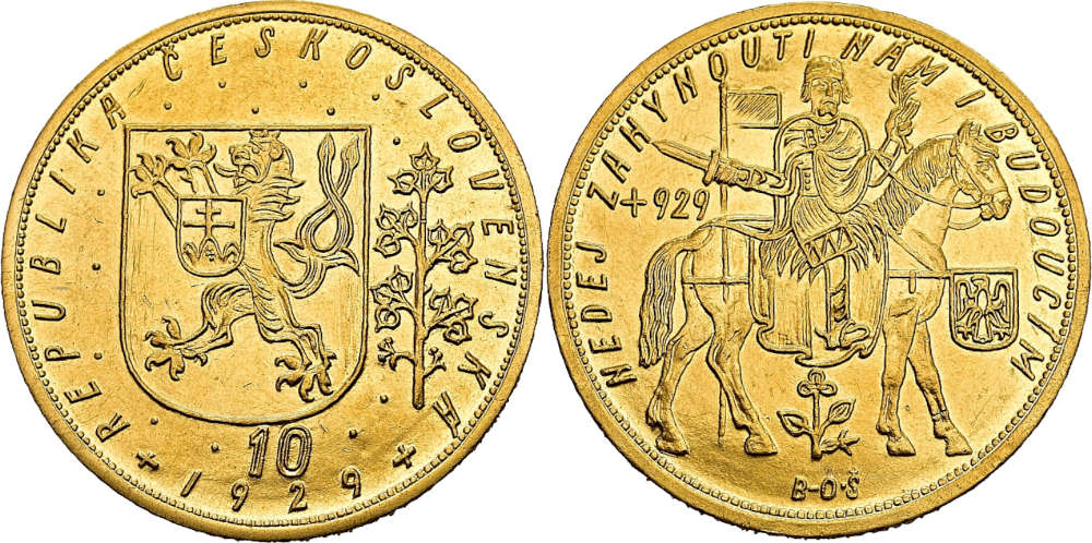 Lot 781: Czechoslovakia. 10 ducats, 1929, Kremnica. Extremely fine/uncirculated. Estimate: 15,000 EUR.