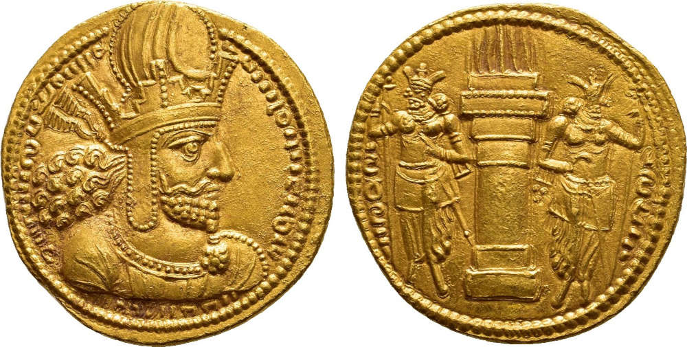 Sasaniden. Shapur I. (241-272). Dinar, 260/272, Ktesiphon. Vorzüglich. Dr. Busso Peus Nachf. 4.200 EUR.