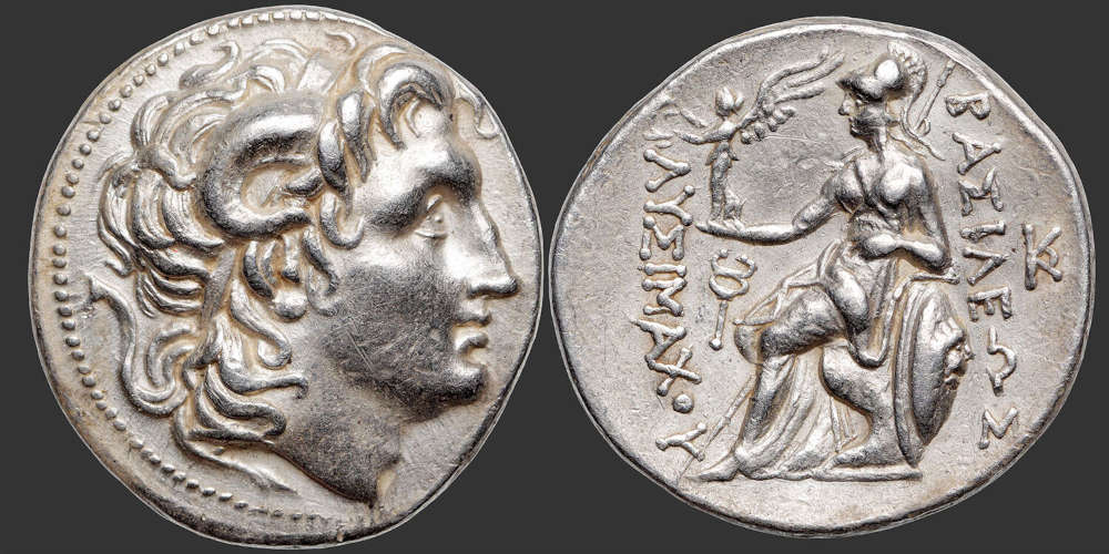 Griechen. Königreich Thrakien. Lysimachos (306/5-281 v. Chr.). Tetradrachme, ca. 288-281 v. Chr., Amphipolis. Sehr schön+. Odysseus. 2.400 EUR.
