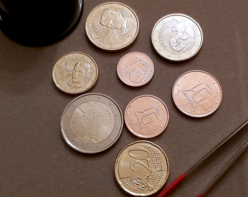 Euromünzen aus Kroatien. Foto: Angela Graff