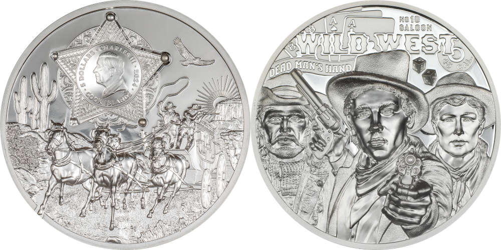 Cook Islands / 5 Dollars / Silber .9999 / 1 Unze / 38,61 mm / Auflage: 1.500 Stück.