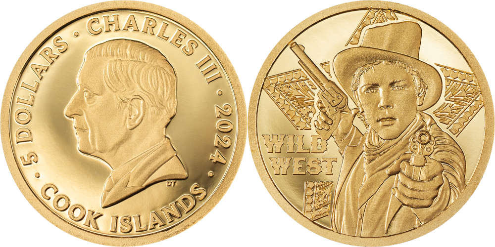 Cook Islands / 5 Dollars / Gold .9999 / 0,5 Gramm / 11 mm / Auflage: 5.000 Stück.