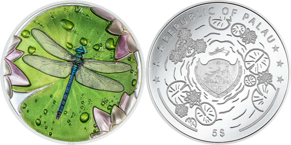 Palau / 5 Dollars / Silber .9999 / 1 Unze / 38,61 mm / Auflage: 1500 Stück.