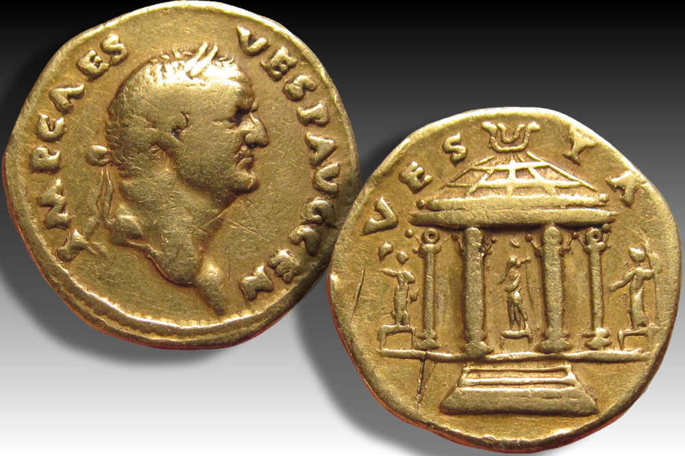 Römische Kaiserzeit. Vespasian (69-79). Aureus, 73, Rom. Sehr schön. Germania Inferior Numismatics. 3.900 EUR.