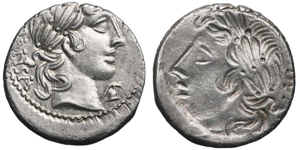 C. Vibius C.f. Pansa. Denar, 90 v. Chr., Rom. Foto: Alberto Cecio.