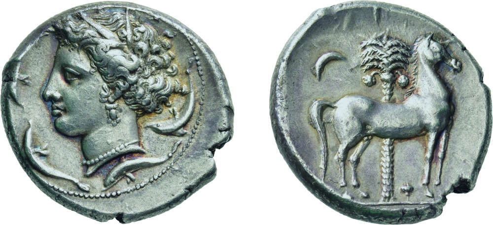 Los 1042: Italien. Sikulo-Punier. Tetradrachme. Ca. 350 – 300 v. Chr. Taxe: 9.000 EUR.