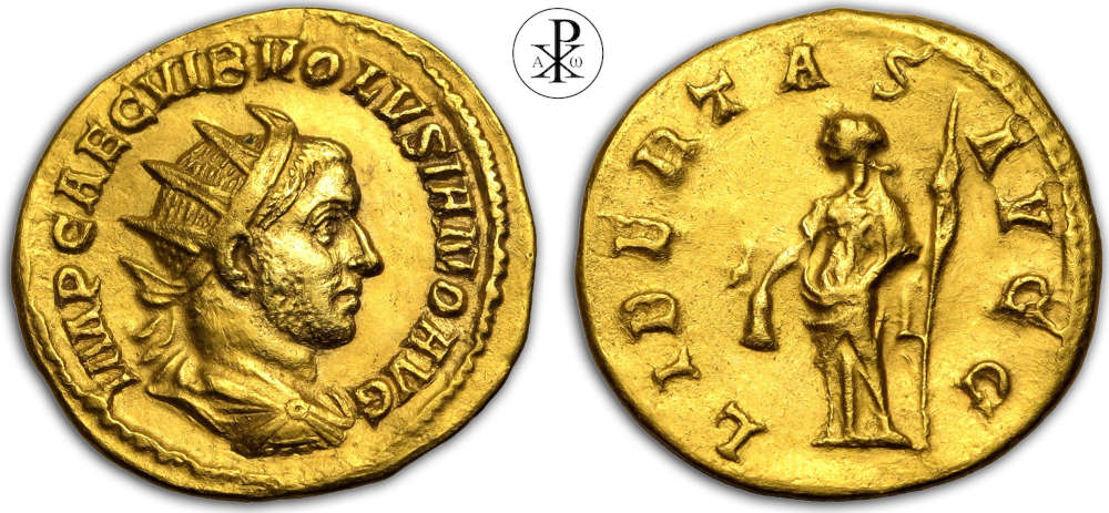 Römische Kaiserzeit. Volusian (251-253). Binio, 252, Rom. Sehr selten. Vorzüglich. YOTHR. Verkaufspreis: 16.999 EUR.