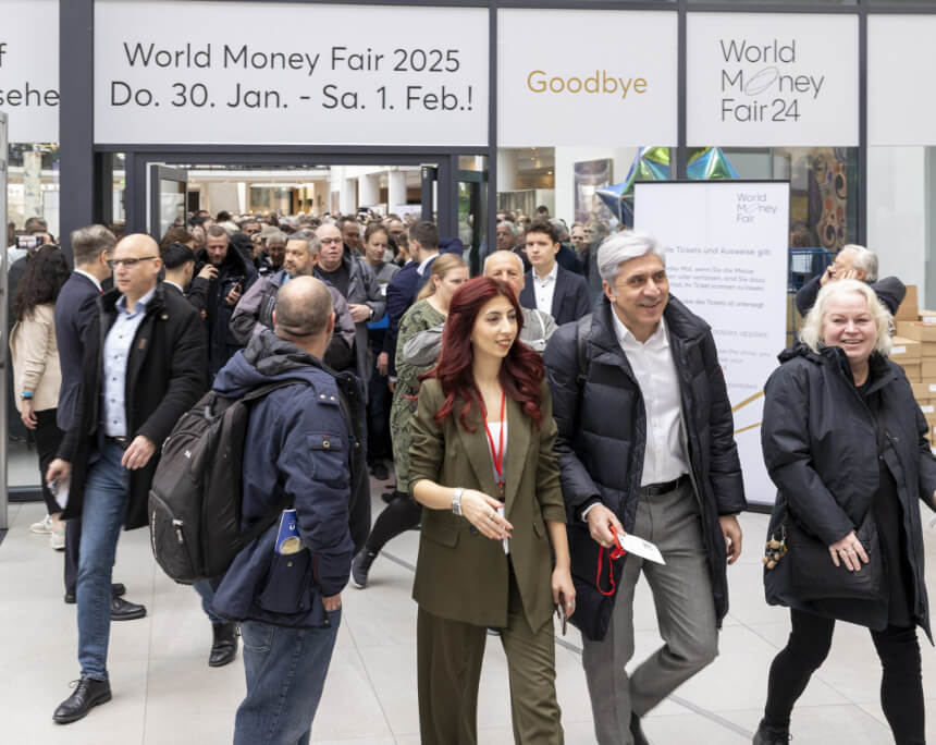The first visitors pour onto the site. Photo: World Money Fair.