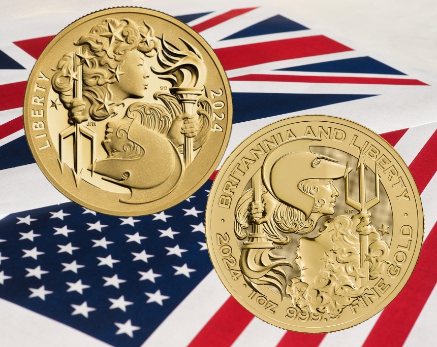 Liberty trifft Britannia – ein besonderer Moment für Münzensammler und Edelmetall-Anleger. Foto: Royal Mint / US Mint
