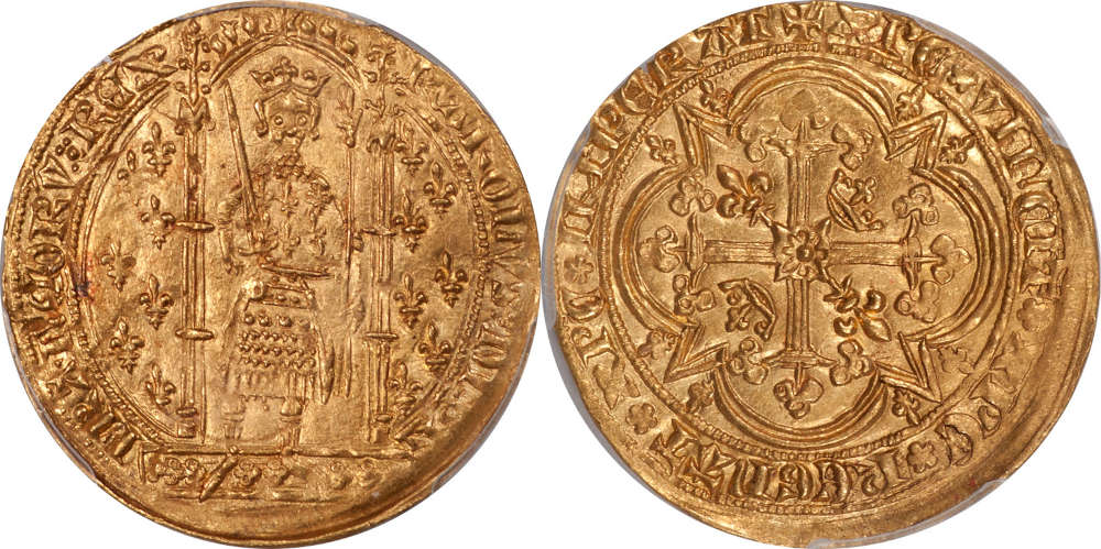 Frankreich. Karl V. (1364-1380). Franc a Pied. PCGS MS63. World Money Shop, Inc. Verkaufspreis: 3.231 EUR.