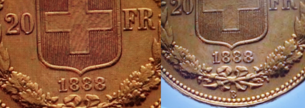Diese Screenshots wurden uns von Patrick Huber zur Verfügung gestellt und zeigen ein manipulierten 20 Franken von 1888, eigentlich 1889.