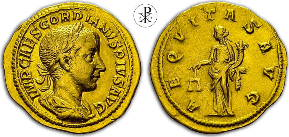 Römische Kaiserzeit. Gordian III (238-244). Aureus, 240, Rom. NGC Ch VF. YOTHR Coins. 3.999 EUR.