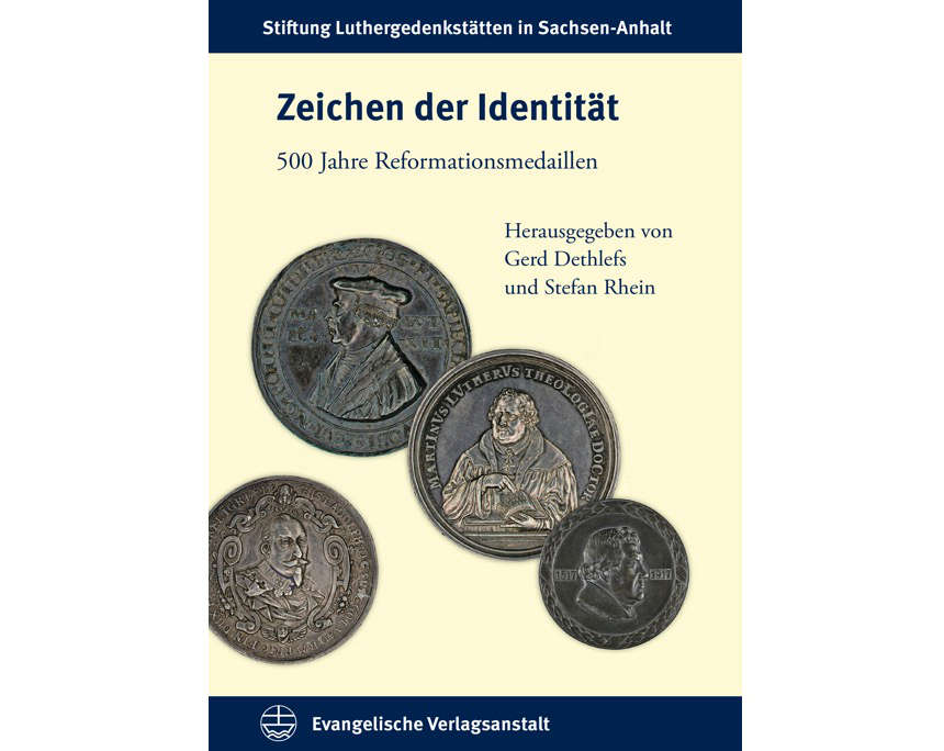 Gerd Dethlefs, Stefan Rhein (Hrsg.), Zeichen der Identität: 500 Jahre Reformationsmedaillen. Evangelische Verlagsanstalt, 2024, 448 S. Hardcover, 17 x 24 cm. ISBN 978-3-374-07324-5. Preis: 134,00 EUR.