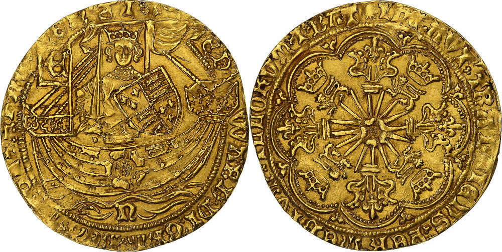 Großbritannien. Eduard IV. (1471-1483). Rose noble, 1465-1466, Norwich. Unzirkuliert. Comptoir des Monnaies. Verkaufspreis: 11.900 EUR.