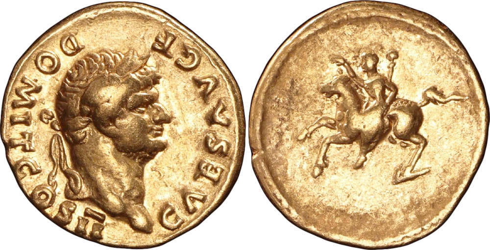 Römische Kaiserzeit. Domitian als Caesar (69-81). Aureus, 73-75, Rom. Selten. Good very fine. MM Rare Coins. Verkaufspreis: 7.321 EUR.