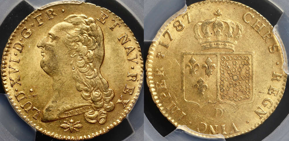 Frankreich. Ludwig XVI. (1774-1792). Double Louis d’or, 1787 D. PCGS AU58. Kim J. Nazzi. 2.950 EUR.