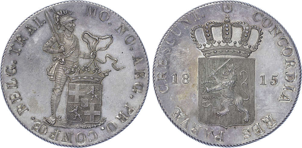 Niederlande. Wilhelm I. (1815-1840). Reichsdaalder. 1815. Vorzüglich. Theo Peters Numismatiek & Filatelie B.V. Verkaufspreis: 165.000 EUR.