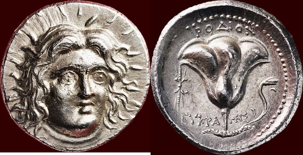  Griechen. Karien Inseln. Rhodos. Tetradrachme, ca. 230–205 v. Chr. Munthandel G. Henzen. 11.500 EUR.