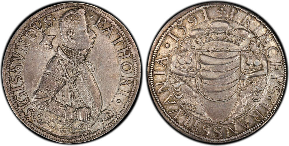 Siebenbürgen. Sigismund Bathory (1581–1598). Taler, 1591. World Money Shop, Inc. Verkaufspreis: 9.137 EUR.