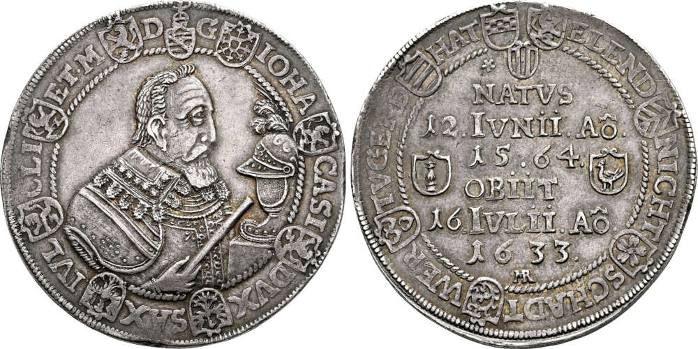 Altdeutschland. Herzogtum Sachsen-Coburg-Eisenach. Johann Casimir (1572-1633). Reichstaler, 1633. Vorzüglich. Dr. Busso Peus Nachf. Verkaufspreis: 4.000 EUR.