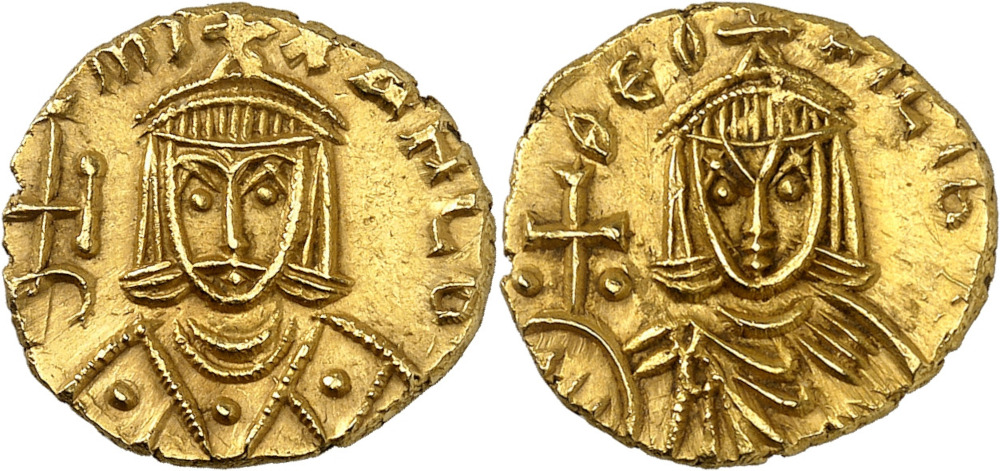 Nr. 628. Byzanz. Michael II., 820-829, und Theophilus. Solidus, 821-829, Syrakus. Fast vorzüglich. Taxe: 600 Euro. Zuschlag: 4.600 Euro. Nr. 628. Byzanz. Michael II., 820-829, und Theophilus. Solidus, 821-829, Syrakus. Fast vorzüglich. Taxe: 600 Euro. Zuschlag: 4.600 Euro.