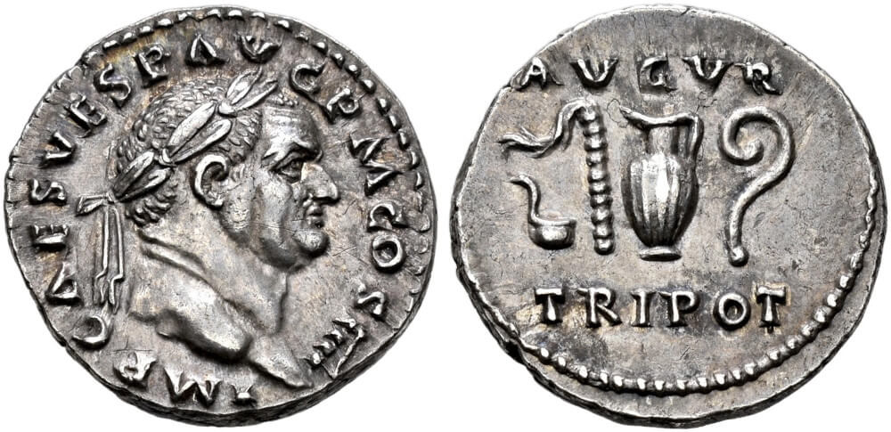 Vespasian. Denar 72/3. Aus Sammlung Kornfeld. Erworben bei NAC 101 (2017), 189. Vorzügliches Prachtexemplar. Startpreis: 750 CHF. Auktion Hess Divo 343 (25. Mai 2025), Nr. 172. Vespasian. Denar 72/3. Aus Sammlung Kornfeld. Erworben bei NAC 101 (2017), 189. Vorzügliches Prachtexemplar. Startpreis: 750 CHF. Auktion Hess Divo 343 (25. Mai 2025), Nr. 172.