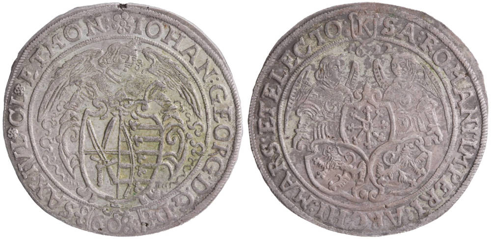 Sachsen. Johann Georg I. (1611-1656). Doppelter Kipper-Engeltaler zu 60 Groschen, 1622, Chemnitz. © Numismatische Sammlung der Bundesbank. Sachsen. Johann Georg I. (1611-1656). Doppelter Kipper-Engeltaler zu 60 Groschen, 1622, Chemnitz. © Numismatische Sammlung der Bundesbank.