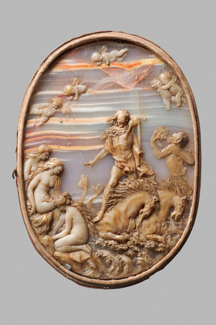 Daniel Neuberger (1621–1680), Quos ego! – Neptun besänftigt die Wogen. Wien oder Regensburg, vor 1665. Wachs, Achat, Leder, Goldprägung. Wien, Kunsthistorisches Museum, Kunstkammer © KHM-Museumsverband. Daniel Neuberger (1621–1680), Quos ego! – Neptun besänftigt die Wogen. Wien oder Regensburg, vor 1665. Wachs, Achat, Leder, Goldprägung. Wien, Kunsthistorisches Museum, Kunstkammer © KHM-Museumsverband.