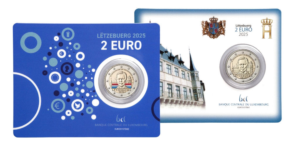 Die Coincards aus Luxemburg werden im Jahr 2025 erstmals mit einer offiziellen Farbcolorierung ausgegeben. Foto: BCL. Die Coincards aus Luxemburg werden im Jahr 2025 erstmals mit einer offiziellen Farbcolorierung ausgegeben. Foto: BCL.
