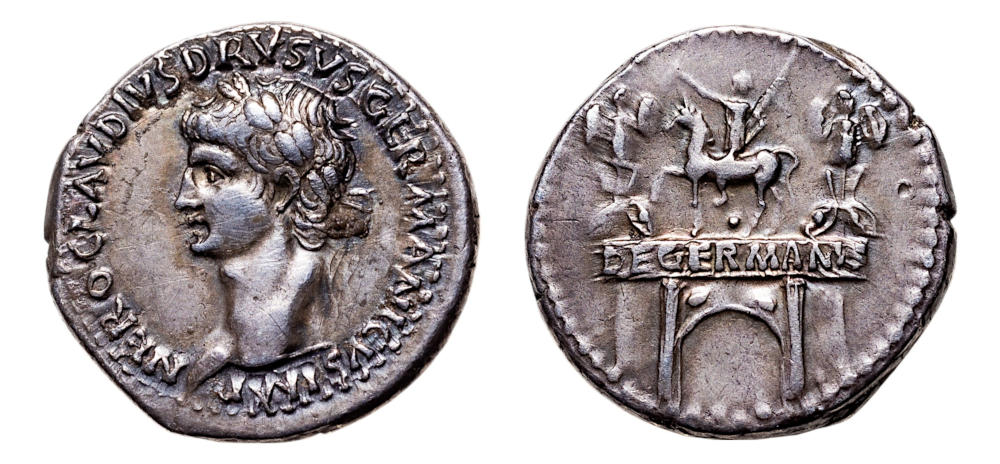 Los 62: Das Römische Reich, Nero Claudius Drusus. AR-Denarius. Geprägt 41-42 n. Chr. Selten. Ein schönes Exemplar mit beeindruckender Provenienz. Schöne alte Sammlungstönung. Startpreis: 1.000 CHF. Los 62: Das Römische Reich, Nero Claudius Drusus. AR-Denarius. Geprägt 41-42 n. Chr. Selten. Ein schönes Exemplar mit beeindruckender Provenienz. Schöne alte Sammlungstönung. Startpreis: 1.000 CHF.