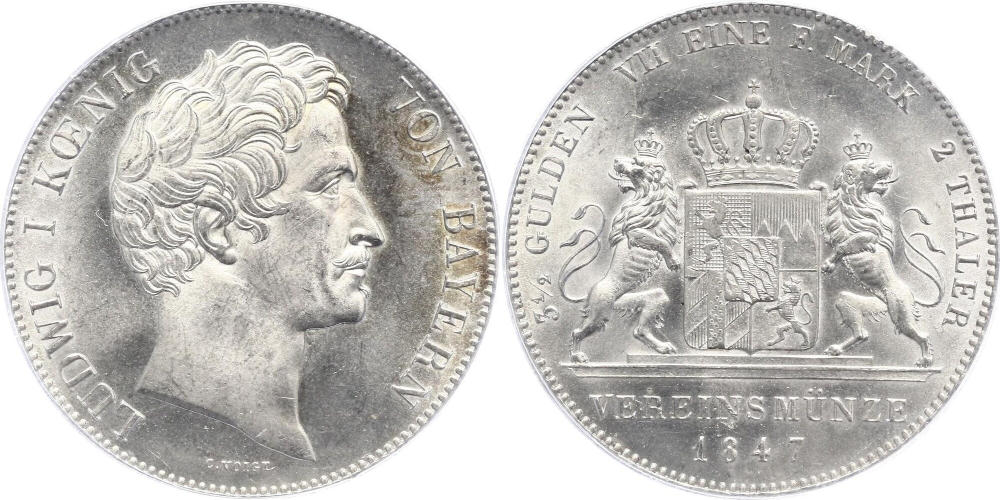 Altdeutschland. Bayern. Ludwig I. Doppeltaler 1846. Pater Münzen und Medaillen oHG. 3.600 EUR.