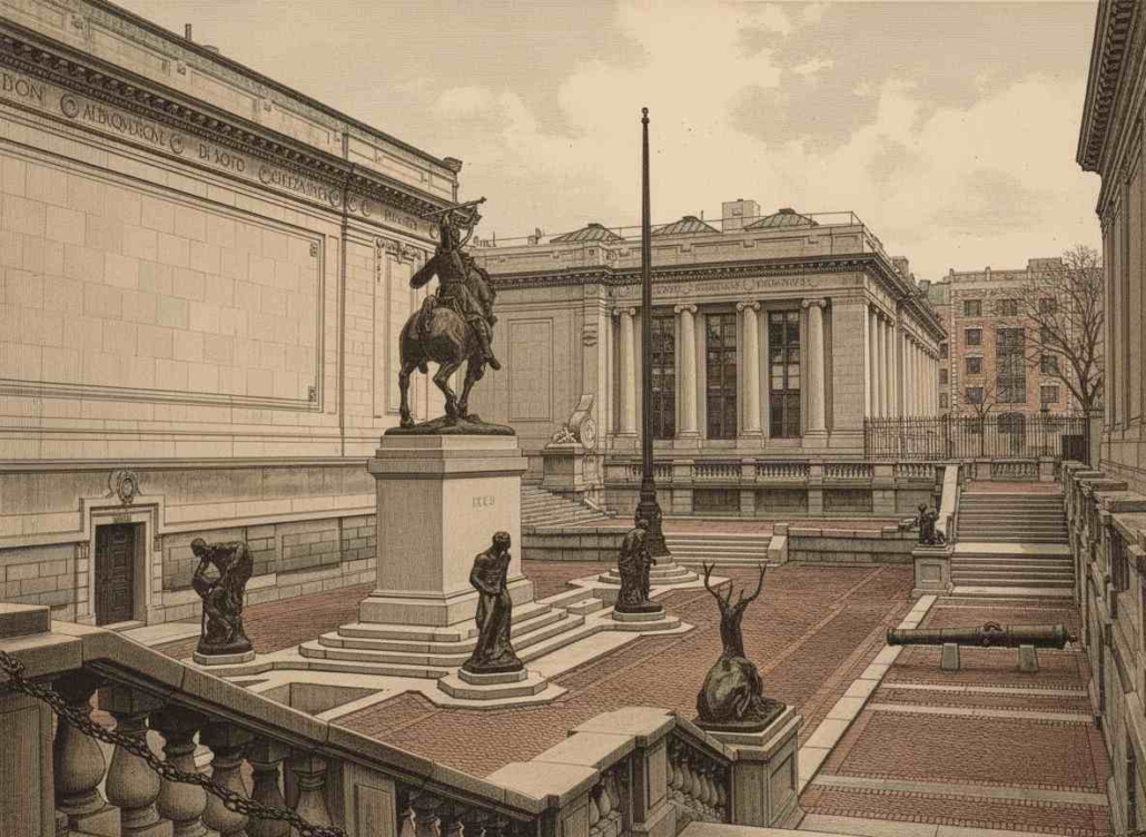 Das erste feste Quartier auf der Audubon Terrace. KI generiert mit Perplexity