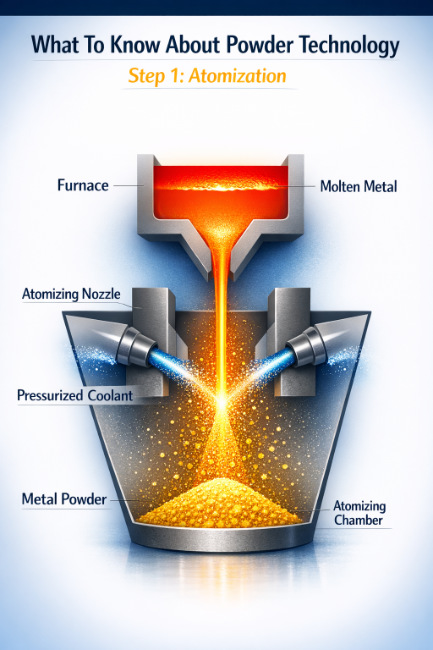 Schaubild des Verdüsungspozesses
