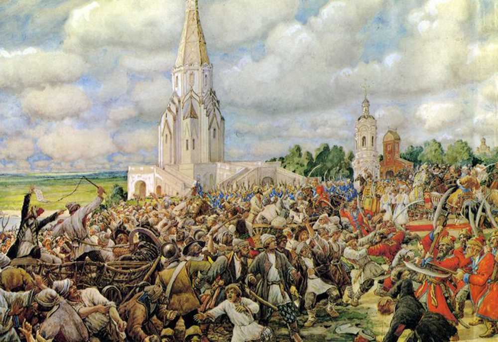 Der Moskauer Kupferaufstand. Historistisches Gemälde von Ernest Lissner aus dem Jahr 1938
