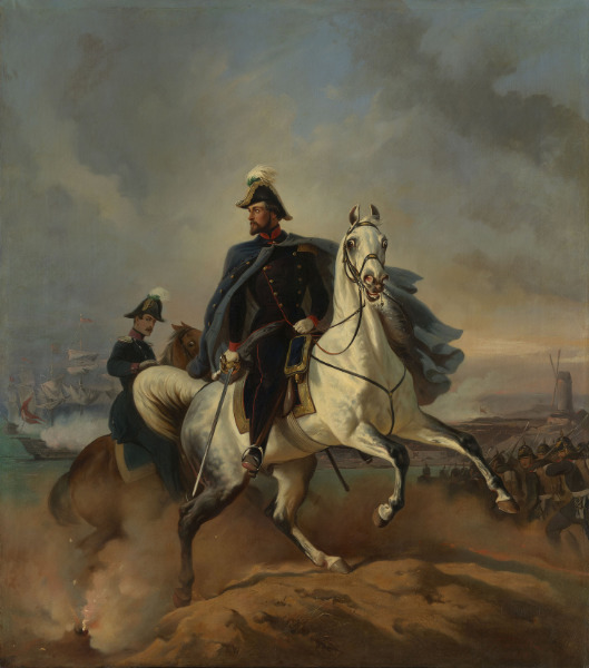 Ernst II. von Sachsen-Coburg und Gotha als Sieger von Eckernförde. Gemälde des Feodor Dietz von 1850. Royal Collection (UK) ID: 406294.