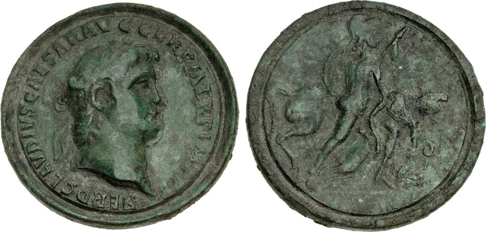 Kontorniat. Kopf des Nero. Rv. Achilles n. r.; er fängt die verwundete Amazone Penthesilea auf, die sterbend von ihrem Pferd geglitten ist. Aus der Sammlung W. Toliver Besson, Auktion CNG Keystone Auction 17 (22. Juli 2026), Nr. 288. Taxe: 2.500 GBP. Zuschlag: 5.500 GBP