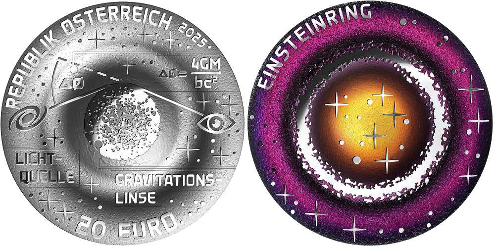 Österreich. 20 Euro, Silber. Einstein Ring - Schönheit des Universums. Münze Österreich
