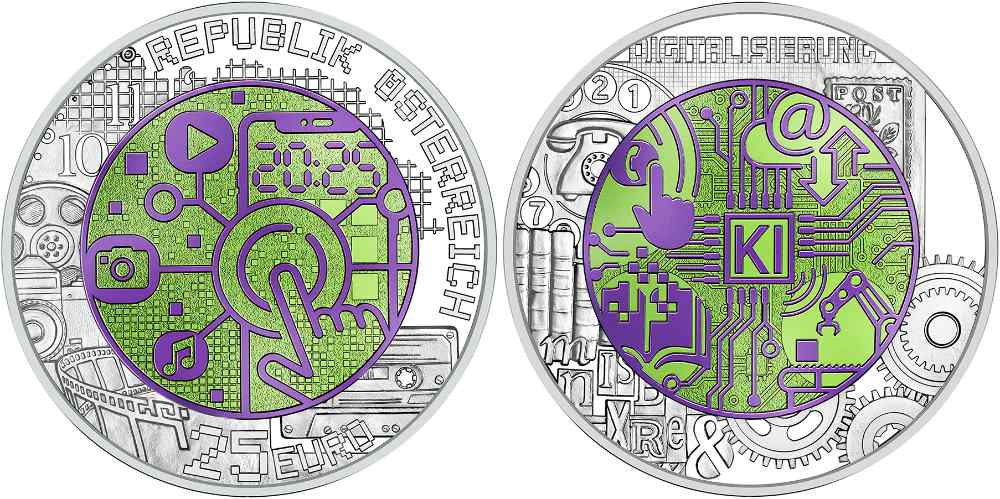 Österreich. 25 Euro, Silber - Niob. Digitalisierung. Münze Österreich